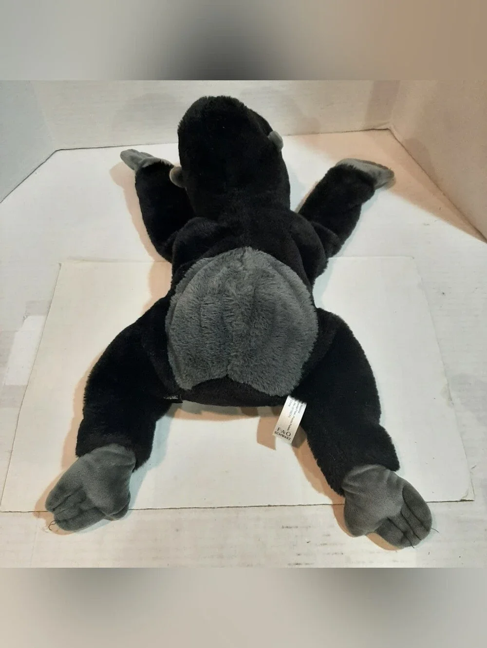 FAO Schwarz Adopt A Pet Black and Gray Gorilla plush